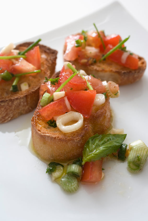 Garlic Bruschetta With Tomato Sweet Onion